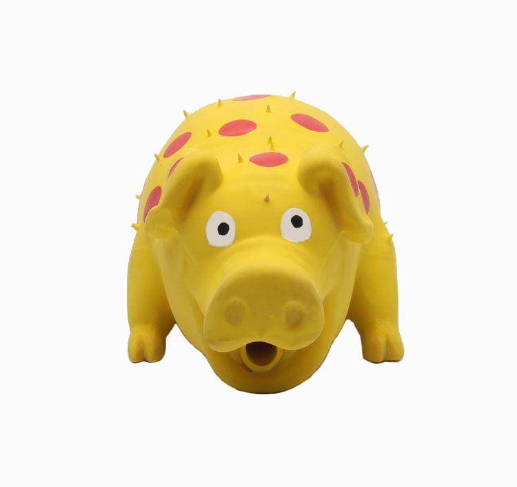 Customized Pig Pattern Latex Pet Toys For Dog Squeeze Grunting Sound Play