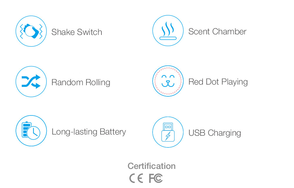 Random Rolling USB Charging Smart Cat Fetching Ball ABS Material 320mAh Capacity